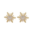 Copper Zircon Snowflake Stud Earrings For Women, Light Luxury Geometric Daily Jewelry view 5