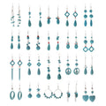 European American Turquoise Drop Earrings Vintage Ethnic Bohemian Pendant Ear Jewelry view 5