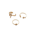 Copper Zircon Starburst Open Ring Jewelry Set For Women, Light Luxury Geometric Index Rings view 5