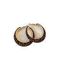 Light Luxury Flocked Round Iron Hoop Earrings, Minimalist Vintage Geometric Women's Jewelry view 5