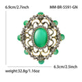 Vintage Baroque Alloy Cat Eye Rhinestone Brooch For Dresses And Shawls view 6