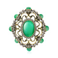 Vintage Baroque Alloy Cat Eye Rhinestone Brooch For Dresses And Shawls view 1