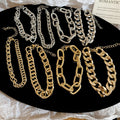 European American Iron Chain Bracelet Jewelry Set Minimalist Geometric Fashion Hand Jewelry view 2