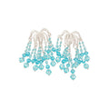 Light Luxury Geometric Crystal Beaded Tassel Drop Earrings With Silver Pins view 5