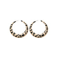 Iron Leopard Print Round Stud Earrings, Geometric Light Luxury Y2K Chic Fall Winter Jewelry view 5