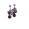 Cat Eye Stone Tassel Drop Earrings With Silver Pins, Geometric Korean Minimalist Jewelry view 5