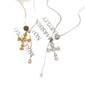 Light Luxury Alloy Rhinestone Cross Pendant Sweater Necklace For Women view 5