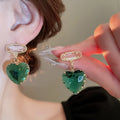 Light Luxury Crystal Heart Drop Earrings With Iron Posts For Women Daily Commuter Jewelry view 2