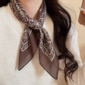 Old Money Paisley Printed Fabric Triangle Scarf Sweater Necklace For Women view 3