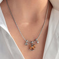 Old Money Copper Zircon Wood Horse Saturn Pendant Sweater Necklace Vintage Zodiac Collarbone Jewelry view 3
