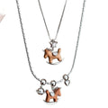 Old Money Copper Zircon Wood Horse Saturn Pendant Sweater Necklace Vintage Zodiac Collarbone Jewelry view 5