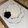 Light Luxury Double Layer Faux Pearl Flower Sweater Necklace For Women view 4