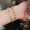 18K Gold Plated Copper Zircon Flower Bangle Vintage Elegant Light Luxury Bracelet For Women view 1