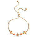 18K Gold Plated Copper Zircon Flower Bangle Vintage Elegant Light Luxury Bracelet For Women view 5