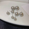 Faux Pearl Geometric Stud Earrings Light Luxury Round Vintage Elegant Jewelry Accessories view 1