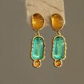 Light Luxury Resin Oval Geometric Irregular Pendant Drop Earrings With Silver Posts For Women view 1