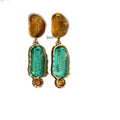 Light Luxury Resin Oval Geometric Irregular Pendant Drop Earrings With Silver Posts For Women view 5