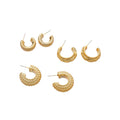 Acrylic Textured C Shape Stud Earring Jewelry Set Geometric Round European Minimalist Style view 5
