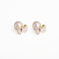 French Vintage Rose Gold Alloy Bowknot Rhinestone Tassel Pearl Elegant Fashion Women's Earrings view 5