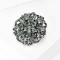 Alloy Rhinestone Glass Wreath Brooch Pin For Suits And Coats view 3