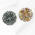 Alloy Rhinestone Glass Wreath Brooch Pin For Suits And Coats view 4