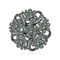 Alloy Rhinestone Glass Wreath Brooch Pin For Suits And Coats view 5