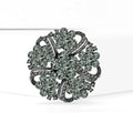 Alloy Rhinestone Glass Wreath Brooch Pin For Suits And Coats view 2