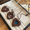 Ethnic Vintage Light Luxury Stone Beaded Little Horse Heart Pearl Sweater Necklace For Women view 1