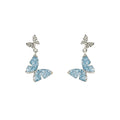 New Rhinestone Heart Bow Stud Earrings For Women, French Retro Green Fashion Ear Jewelry view 5