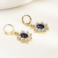 European French Romantic Tassel Rhinestone Flower Geometric Square Diamond Shape Stud Earrings view 2