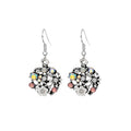 European French Romantic Tassel Rhinestone Flower Geometric Square Diamond Shape Stud Earrings view 5