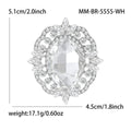 Elegant Alloy Crystal Glass Flower Brooch Pin For Women's Garments view 6