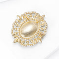 Elegant Alloy Crystal Glass Flower Brooch Pin For Women's Garments view 4
