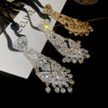 Old Money Alloy Rhinestone Tie Tassel Sweater Necklace Geometric Luxury Collarbone Chain view 2