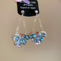 Vintage Crystal Butterfly Waterdrop Drop Earrings With Silver Pins Ethnic Light Luxury Dangle Jewelry view 1