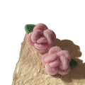 Sweet Luxury Flocked Flower Stud Earrings With Silver Needle Posts For Autumn Winter view 5