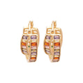 18K Gold Plated Copper Colorful Zircon Hollow Round Geometric Earrings For Women view 5