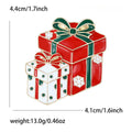 Alloy Enamel Christmas Gift Box Brooch For Sweater Coat Decor view 4