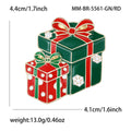 Alloy Enamel Christmas Gift Box Brooch For Sweater Coat Decor view 6