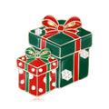Alloy Enamel Christmas Gift Box Brooch For Sweater Coat Decor view 2