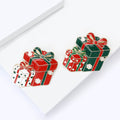 Alloy Enamel Christmas Gift Box Brooch For Sweater Coat Decor view 3