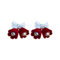 Light Luxury Faux Pearl Christmas Tree Snowflake Rhinestone Stud Earrings view 5