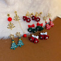 Light Luxury Faux Pearl Christmas Tree Snowflake Rhinestone Stud Earrings view 3