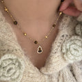 18K Gold Plated Copper Tiger Eye Gourd Pendant Necklace, Maillard Style Light Luxury Clavicle Chain view 3
