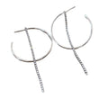 Iron Rhinestone Round Tassel Hoop Earrings With Silver Needle European Geometric Light Luxury Style view 5