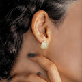 3D Spherical Ball Stud Earrings For Women, Niche Designer Elegant Round Statement Jewelry view 3
