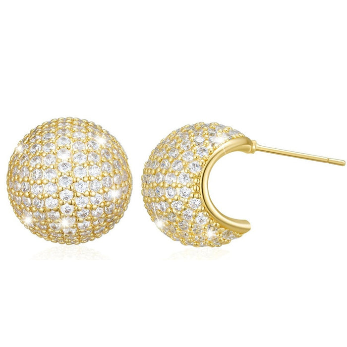 3D Spherical Ball Stud Earrings For Women, Niche Designer Elegant Round Statement Jewelry