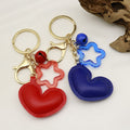 Metal Heart Pearl Chain Keychain Bag Charm Car Gift view 4