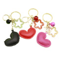 Metal Heart Pearl Chain Keychain Bag Charm Car Gift view 5