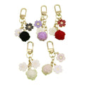 Metal Flower Letter Pom Pom Keychain Fresh Bag Charm Gift view 5